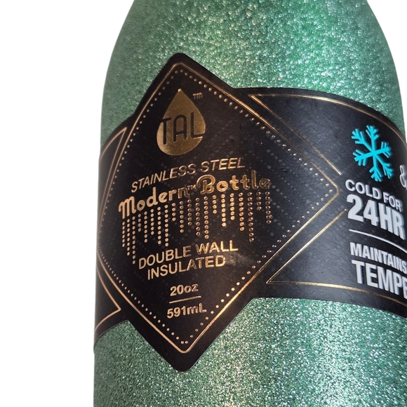 NEW Tal hydration Glitter Mint Green 20oz Double Wall Insulated Beverage Bottle - Picture 5 of 8